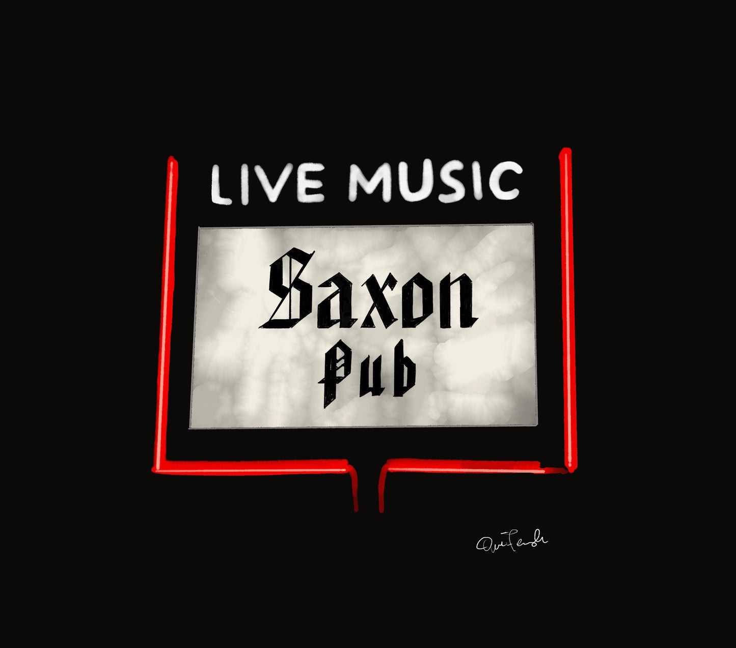 Saxon Pub Neon Sign on South Lamar, Austin, Texas