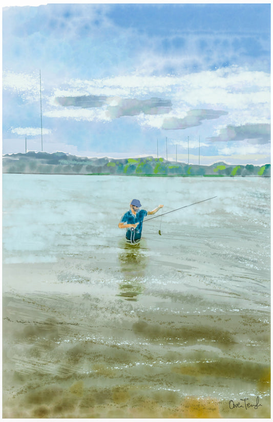 Self Portrait with Fish, Lake Austin, Texas