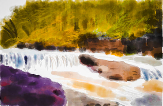 Cooler Weather — Neches River at Rocky Shoals (fall) — fine art print by Owen Temple