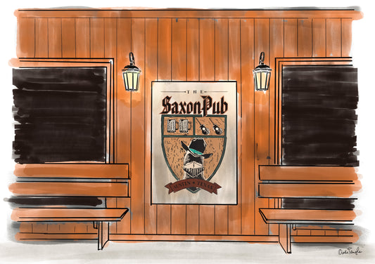 The Saxon Pub Porch at Night